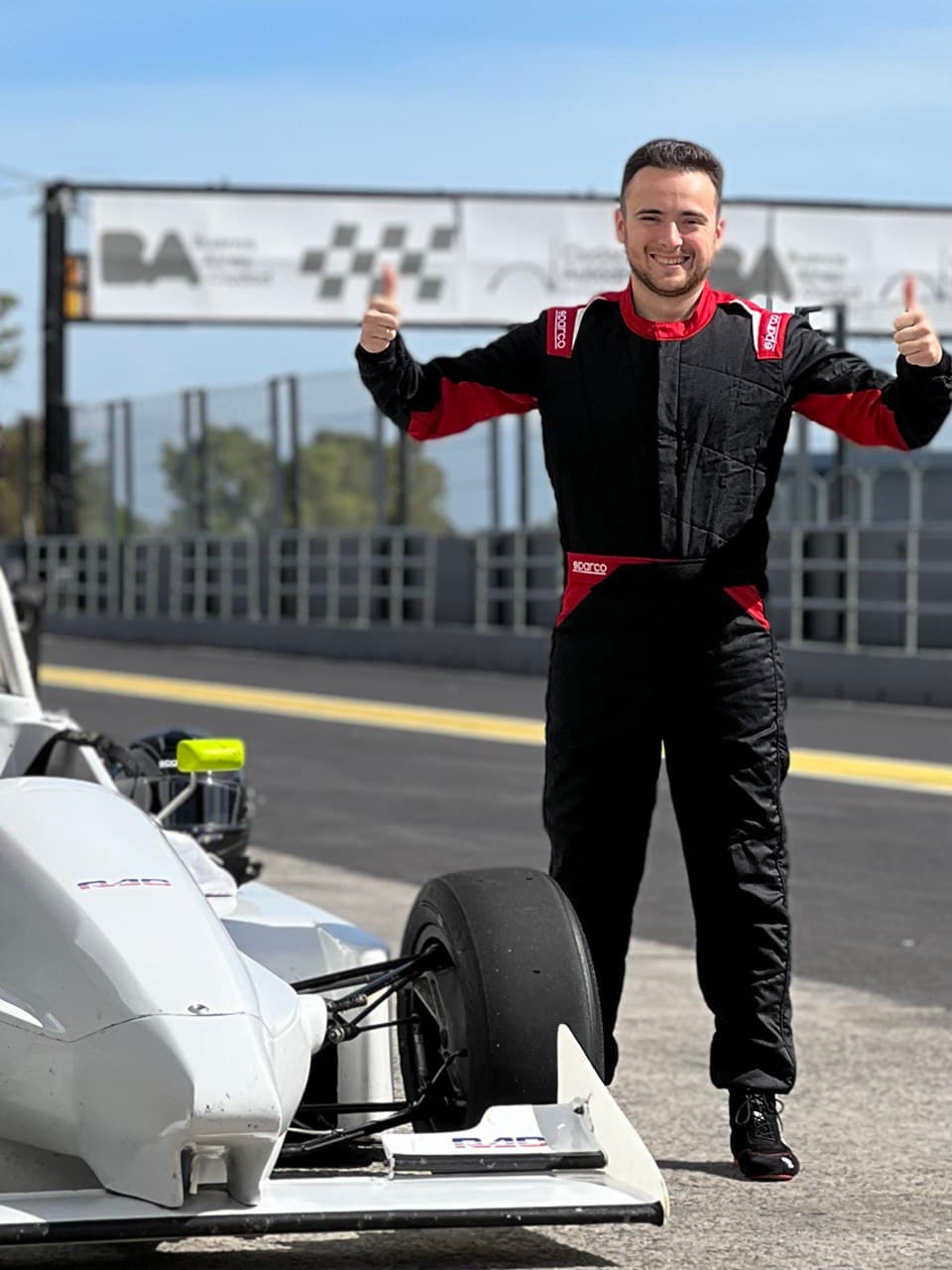 Formula 4 car on track at Juan y Oscar Galvez circuit