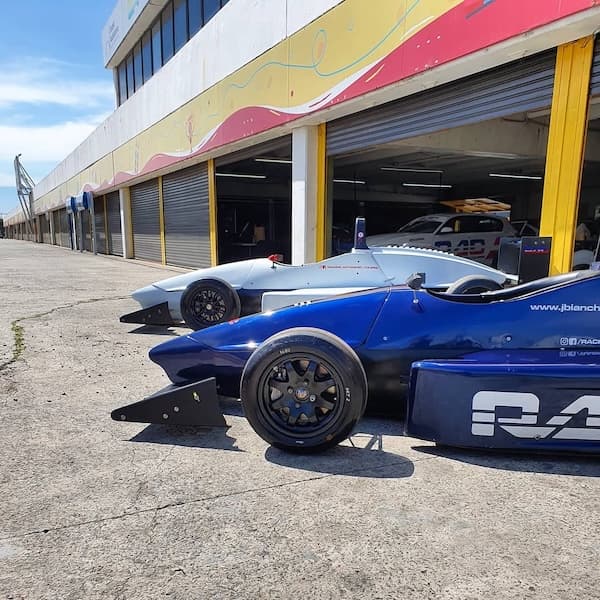 Formula 4 car on track at Juan y Oscar Galvez circuit